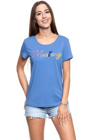 Mustang - MUSTANG T SHIRT DAMSKI Alina C Print 1009824 5158. Wzór: nadruk