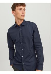 Jack & Jones - Jack&Jones Koszula 12187222 Granatowy Slim Fit. Kolor: niebieski. Materiał: bawełna, syntetyk