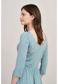 Marie Zélie - Sukienka Limosa jasnomiętowa mikromodal. Materiał: wiskoza, dzianina, elastan, włókno, skóra. Długość: midi #3