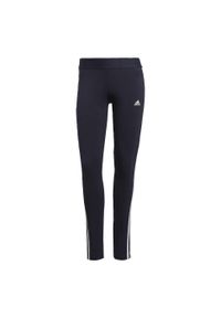 Adidas - Legginsy LOUNGEWEAR Essentials 3-Stripes. Kolor: niebieski, wielokolorowy, biały. Materiał: materiał, bawełna. Sport: bieganie