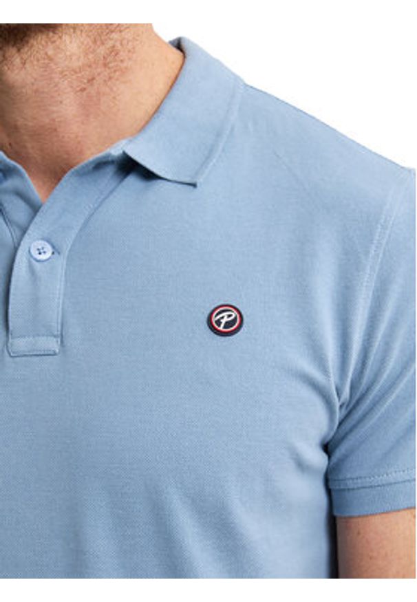 Petrol Industries Polo M-ROS-POL002 Błękitny Regular Fit. Typ kołnierza: polo. Kolor: niebieski. Materiał: bawełna