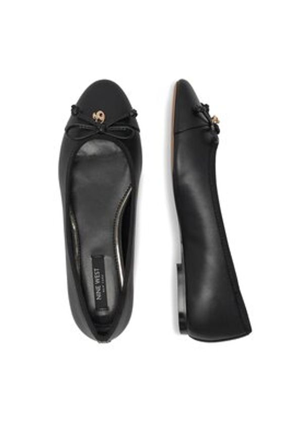 Nine West Baleriny 122AL4108 Czarny. Kolor: czarny. Materiał: skóra