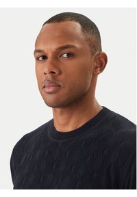 Karl Lagerfeld - KARL LAGERFELD Sweter 655006 562301 Granatowy Slim Fit. Typ kołnierza: dekolt w karo. Kolor: niebieski. Materiał: bawełna #3