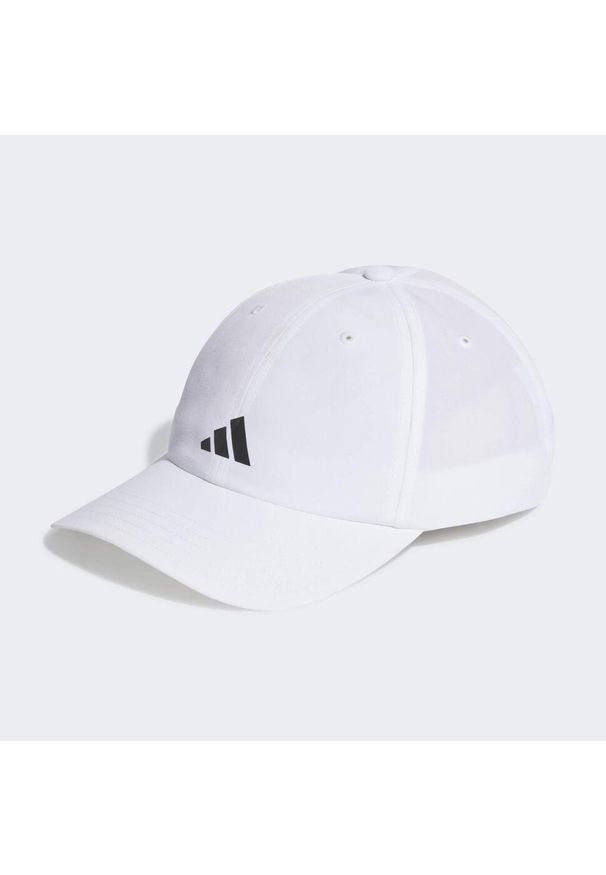 Adidas - Running Essentials AEROREADY Six-Panel Baseball Cap. Kolor: biały, szary, wielokolorowy. Materiał: materiał. Styl: sportowy, klasyczny