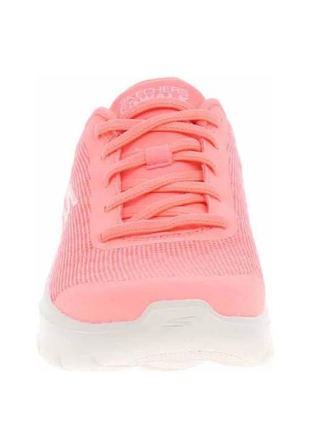 skechers - Buty do chodzenia damskie Skechers Flex. Kolor: różowy. Materiał: materiał, syntetyk. Szerokość cholewki: normalna. Sport: turystyka piesza
