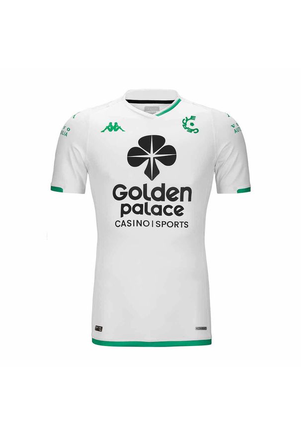 Kappa - Koszulka wyjazdowa Cercle Bruges Kombat Pro 2023/24. Kolor: wielokolorowy, biały, zielony. Materiał: materiał. Sport: piłka nożna