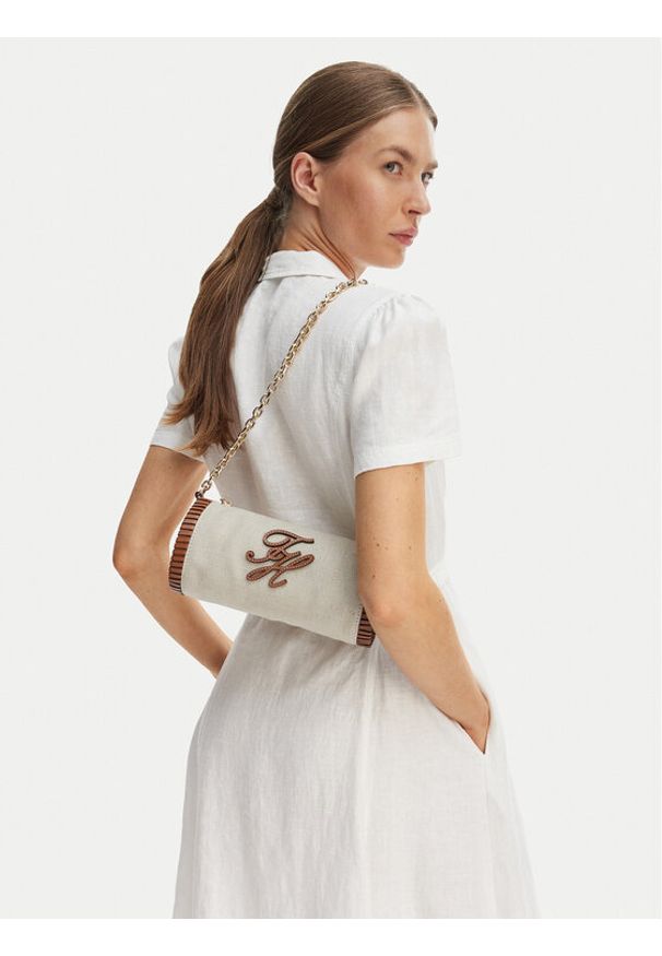 TOMMY HILFIGER - Tommy Hilfiger Torebka Th Elev Summ Chain Bag Canvas AW0AW18635 Beżowy. Kolor: beżowy