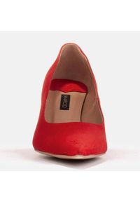 Marco Shoes Eleganckie szpilki zamszowe czerwone. Kolor: czerwony. Materiał: zamsz. Obcas: na szpilce. Styl: elegancki #5