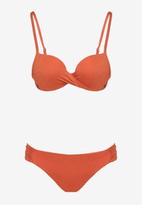 Born2be - Pomarańczowe Bikini Usztywniany Biustonosz Wiązany z Tyłu z Dołem Typu Figi Samarie. Kolor: pomarańczowy