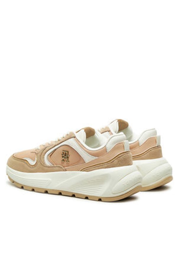 TOMMY HILFIGER - Tommy Hilfiger Sneakersy Chunky Fashion Runner FW0FW08129 Różowy. Kolor: różowy. Materiał: skóra