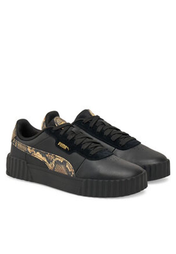 Puma Sneakersy Carina 3.0 Snake Chic 400723 02 Czarny. Kolor: czarny. Materiał: skóra