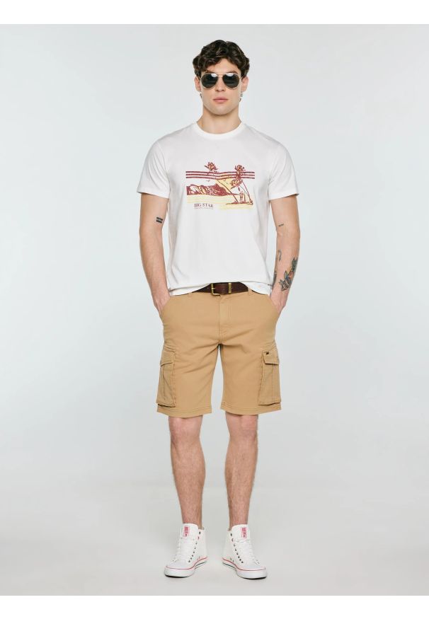 Big-Star - Koszulka męska z nadrukiem biała Regger 100. Kolor: biały. Materiał: bawełna, dzianina. Wzór: nadruk. Sezon: lato. Styl: elegancki, vintage, sportowy