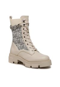 Guess Botki Madiera FL7MDR ELE10 Beżowy. Kolor: beżowy. Materiał: skóra