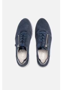 Gabor - Skórzane obuwie sportowe. Zapięcie: sznurówki. Kolor: niebieski. Materiał: skóra. Szerokość cholewki: normalna. Wzór: aplikacja #4