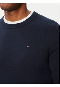 Tommy Jeans Sweter Essential DM0DM22853 Granatowy Slim Fit. Kolor: niebieski. Materiał: bawełna #5