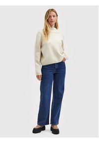 Selected Femme Sweter Merle 16085206 Beżowy Relaxed Fit. Kolor: beżowy. Materiał: wiskoza #3