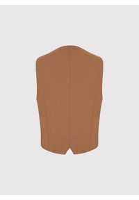 Pako Lorente - PAKO LORENTE - Ruda dwurzędowa kamizelka męska. Okazja: na co dzień. Kolor: brązowy. Materiał: poliester, wiskoza, elastan. Wzór: gładki. Styl: casual #10