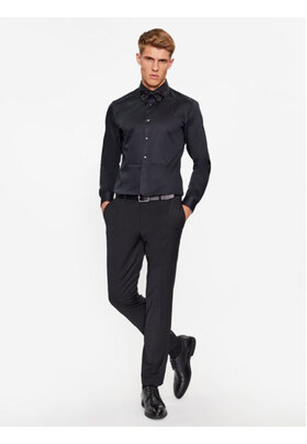 BOSS - Boss Koszula H-Hank-Tux3-231 50503261 Czarny Slim Fit. Kolor: czarny. Materiał: bawełna