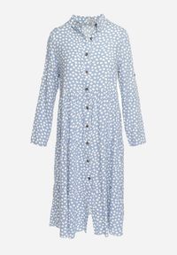 Born2be - Jasnoniebieska Rozkloszowana Sukienka Koszulowa Midi Maijane. Kolor: niebieski. Typ sukienki: koszulowe. Długość: midi #6