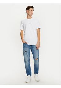 Calvin Klein Jeans T-Shirt Minimal Logo J30J327075 Biały Regular Fit. Kolor: biały. Materiał: bawełna #5