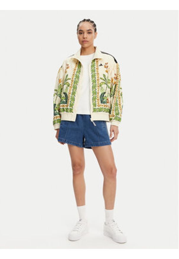 Adidas - adidas Kurtka bomber FARM JD6304 Beżowy Loose Fit. Kolor: beżowy. Materiał: syntetyk