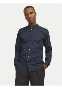 Jack & Jones - Jack&Jones Koszula Joe 12205921 Granatowy Slim Fit. Kolor: niebieski. Materiał: syntetyk, bawełna