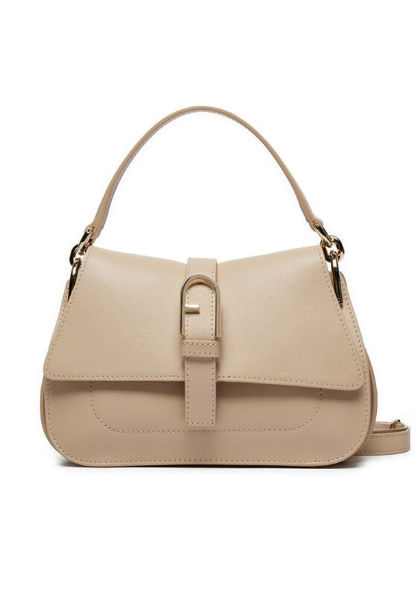 Furla Torebka Flow Mini Top Handle WB01032-BX2045-8E000-1007 Beżowy. Kolor: beżowy. Materiał: skórzane