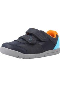 Clarks - Buty CLARKS REX QUEST T Niebieski. Kolor: niebieski. Materiał: tkanina, skóra. Sport: turystyka piesza
