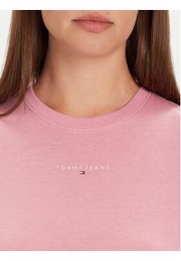 Tommy Jeans T-Shirt Linear DW0DW21964 Różowy Regular Fit. Kolor: różowy. Materiał: bawełna