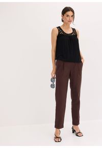 bonprix - Top z mieszanki wiskozy. Kolor: czarny. Materiał: wiskoza. Długość rękawa: bez rękawów #3