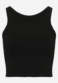Born2be - Czarny Top z Prążkowanego Materiału Zitessa. Okazja: na co dzień. Kolor: czarny. Materiał: prążkowany, materiał. Długość rękawa: na ramiączkach. Styl: casual, elegancki, klasyczny #5