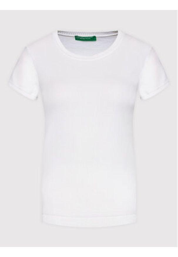 United Colors of Benetton - United Colors Of Benetton T-Shirt 1091D1M10 Biały Regular Fit. Kolor: biały. Materiał: bawełna