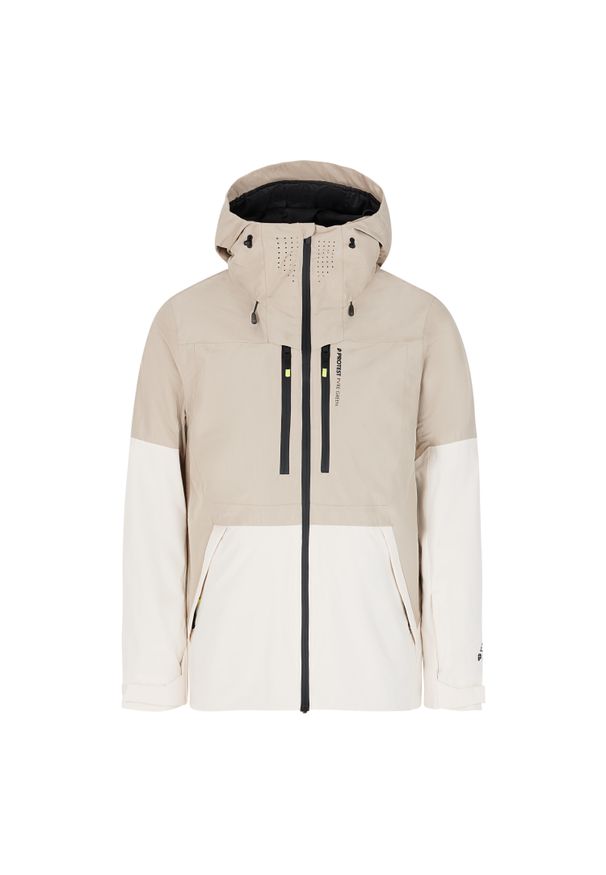 Kurtka narciarska Protest Bakie. Kolor: beżowy, biały, wielokolorowy. Sezon: zima. Sport: narciarstwo