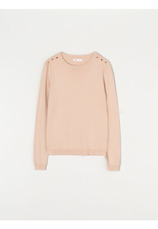 Sinsay - Sweter z ozdobnymi guzikami - kremowy. Kolor: kremowy