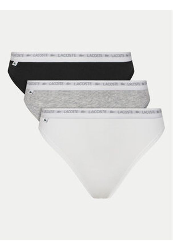 Lacoste Komplet stringów 8F1341 Kolorowy. Materiał: bawełna. Wzór: kolorowy