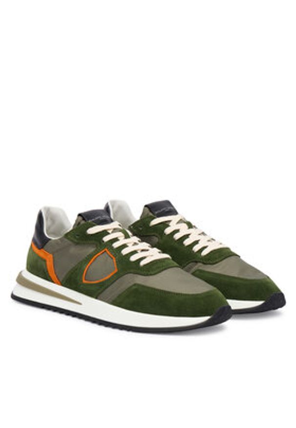 Philippe Model Sneakersy A011985 TYLU WD02 Khaki. Kolor: brązowy. Materiał: zamsz, skóra