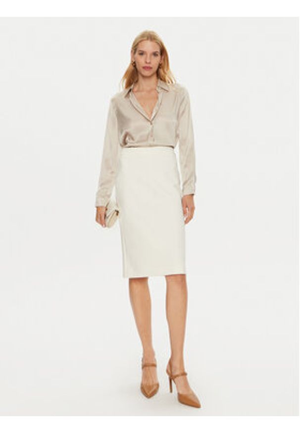 BOSS - Boss Spódnica ołówkowa Vinoa1 50432874 Biały Slim Fit. Kolor: biały. Materiał: syntetyk