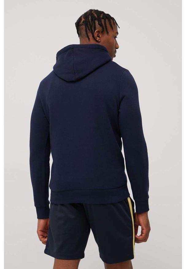 Jack & Jones bluza męska kolor granatowy z kapturem z nadrukiem. Okazja: na co dzień. Typ kołnierza: kaptur. Kolor: niebieski. Wzór: nadruk. Styl: casual