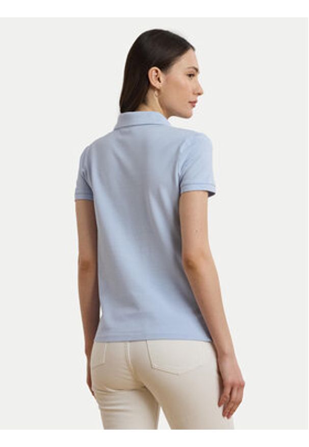 Lauren Ralph Lauren - LAUREN RALPH LAUREN Polo 200966129001 Błękitny Slim Fit. Typ kołnierza: polo. Kolor: niebieski. Materiał: bawełna