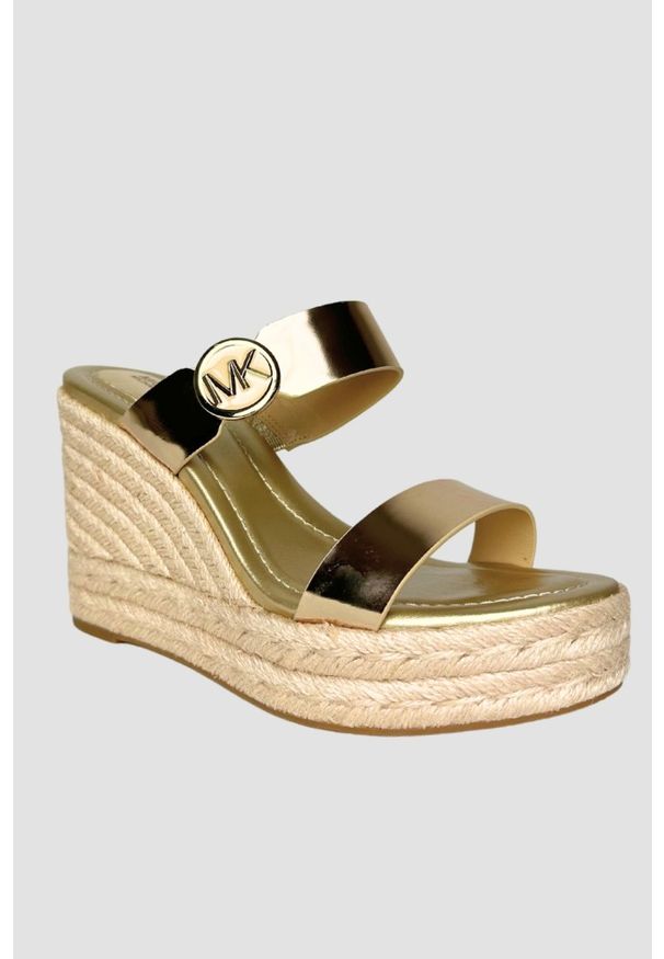 Michael Kors - MICHAEL KORS Złote sandały Lucinda Wedge, Rozmiar 41. Kolor: złoty