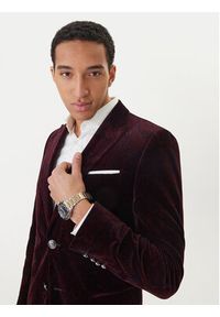 JOOP! Marynarka Horace 30048716 Bordowy Slim Fit. Kolor: czerwony. Materiał: bawełna #6