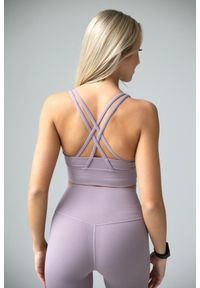 2SkIN - Stanik sportowy damski na jogę Balance Mueve. Kolor: fioletowy. Sport: joga i pilates