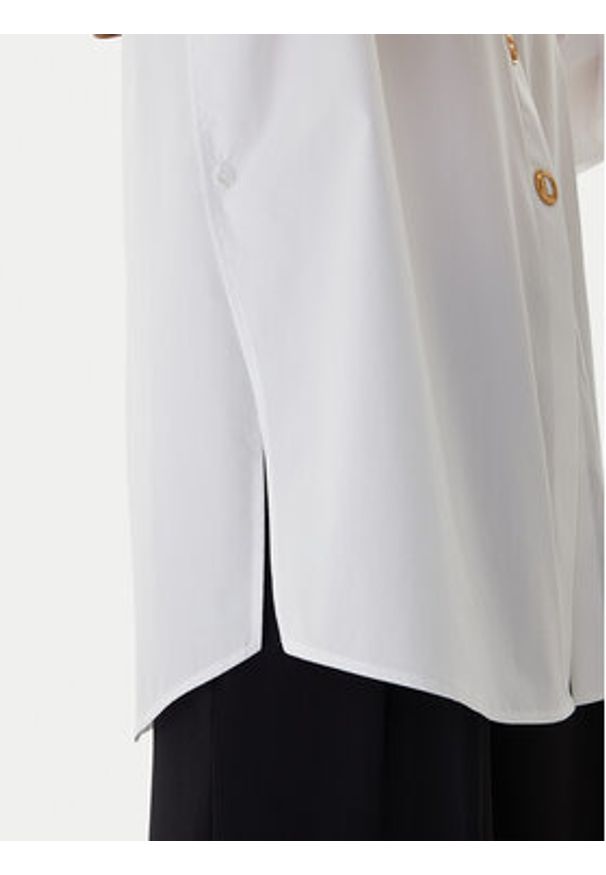 Karl Lagerfeld - KARL LAGERFELD Koszula B1W11012 Biały Regular Fit. Typ kołnierza: dekolt w karo. Kolor: biały. Materiał: bawełna