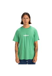 Quiksilver - Koszulka z krótkim rękawem dla Mężczyzn FINELINE Zielony. Kolor: czerwony, pomarańczowy, wielokolorowy. Materiał: materiał, bawełna. Długość rękawa: krótki rękaw. Długość: krótkie