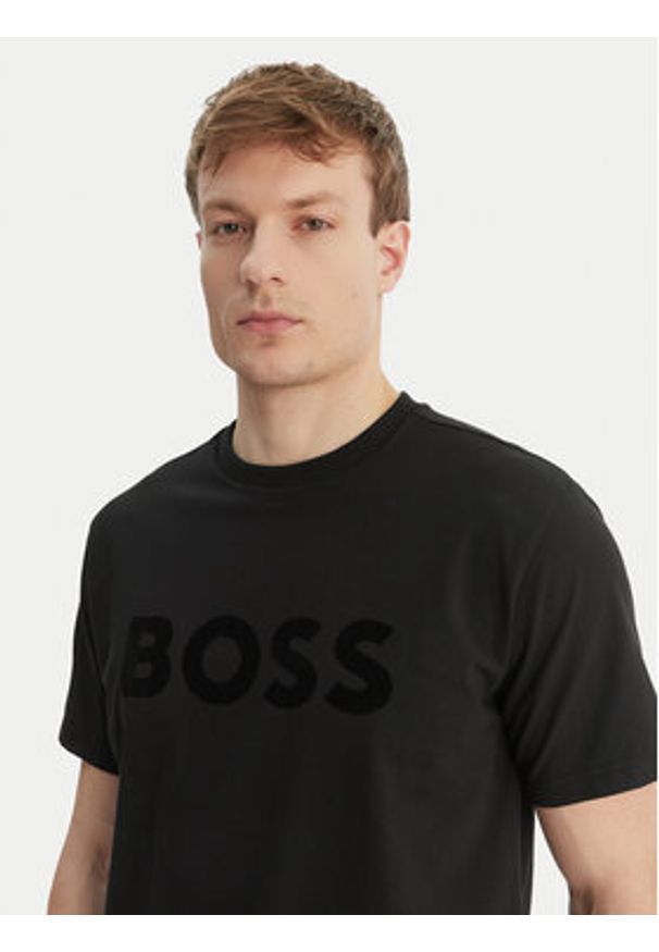BOSS T-Shirt TS_Iconic Logo 50553636 Czarny Regular Fit. Kolor: czarny. Materiał: bawełna