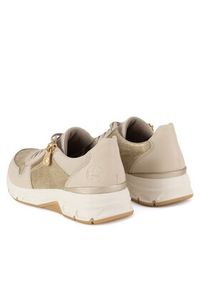 Rieker Sneakersy 48101-60 Écru. Materiał: skóra