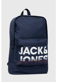 Jack & Jones Plecak męski kolor granatowy duży z nadrukiem. Kolor: niebieski. Wzór: nadruk #3