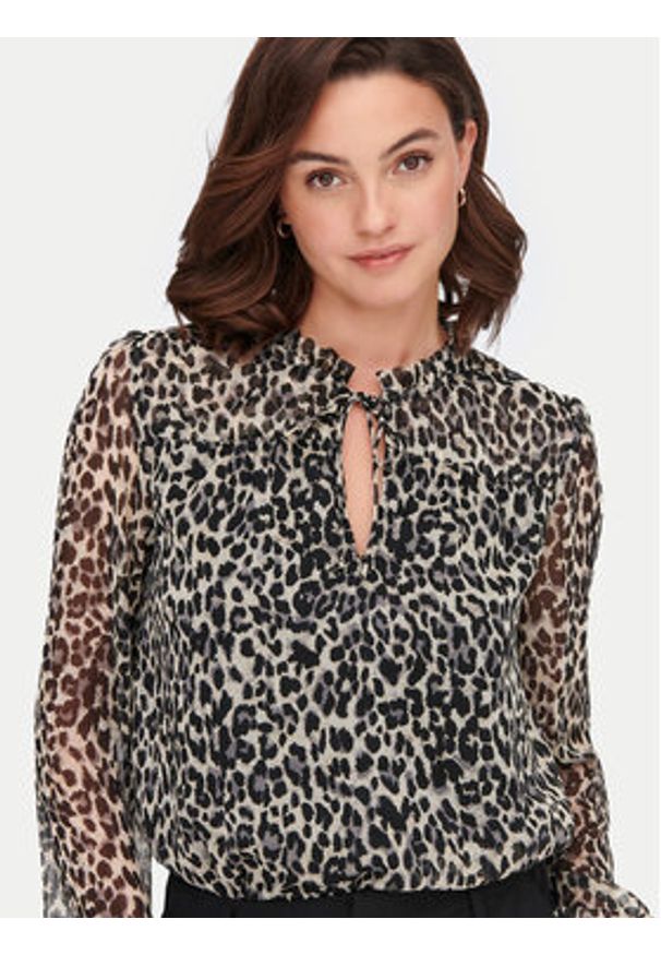 only - ONLY Bluzka Ditsy 15229700 Czarny Regular Fit. Kolor: czarny. Materiał: syntetyk