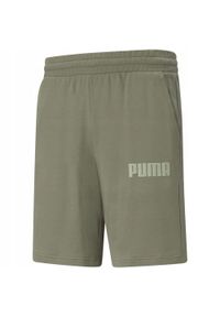 Puma - Shorty Męskie Logo Modern Basic. Kolor: zielony. Sport: turystyka piesza