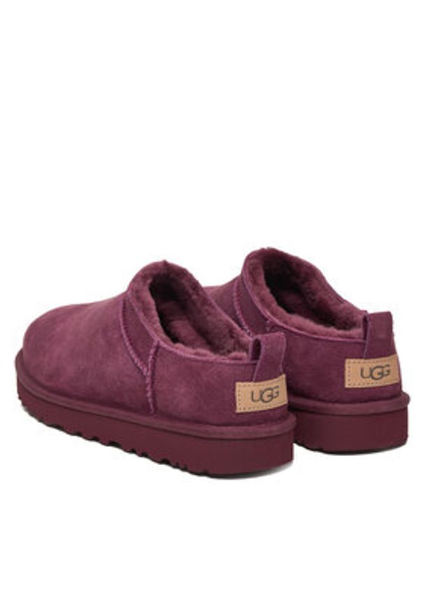 Ugg Śniegowce W Classic Micro 1173891 Bordowy. Kolor: czerwony. Materiał: skóra, zamsz